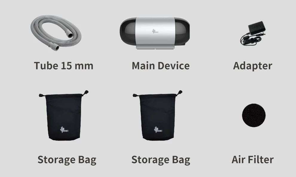 Protable Mini Auto CPAP Machine Bluetooth APAP with Nasal Pillows Mask for Sleep Apnea Anti Snoring Treatment