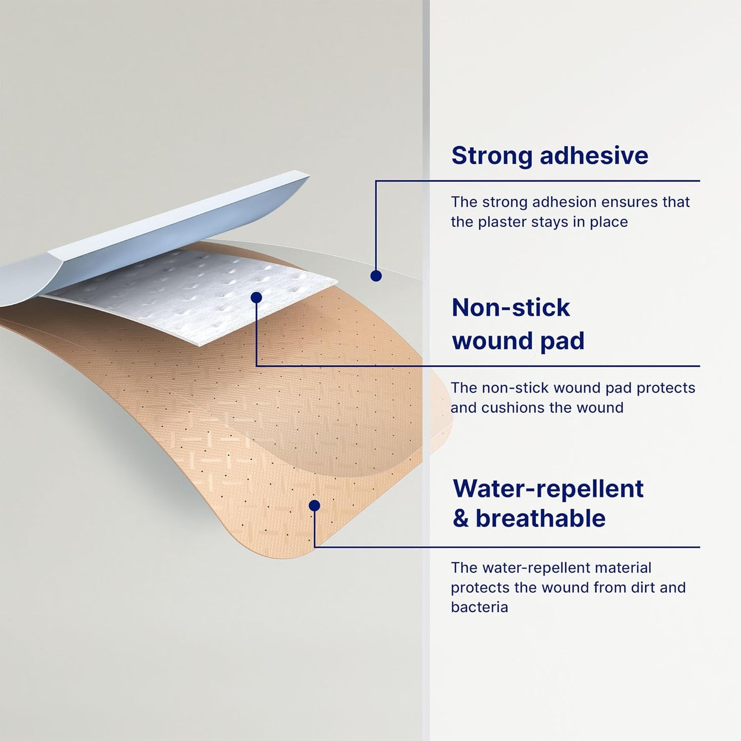 Elastoplast Water Resistant Plastic Plasters, Dirt and Water Resistant, First Aid Plasters, 80 Strips