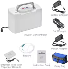 Portable Oxygen Concentrator Machine Battery Oxygen Generator with Bag Rechargeable Battery and Car Charger